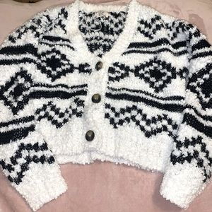 Button down cropped sweater